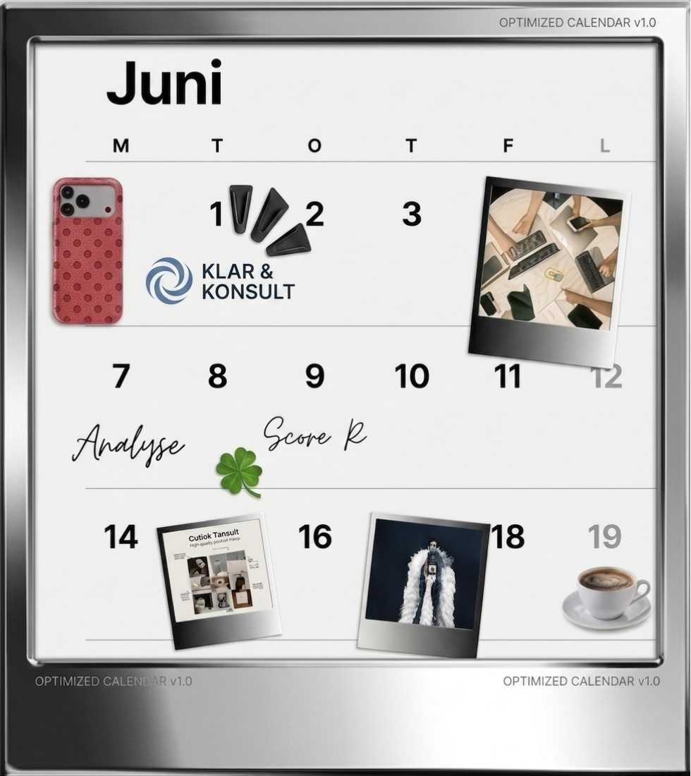 En kalender med aktiviteter 